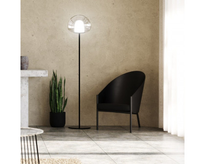 FontanaArte Thea Large Floor Lamp - Chrome Black/Fume, Glass/Galvanized Metal