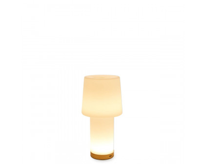 FontanaArte Cameo Table Lamp - Satin White/Gold, Glass/Painted Metal