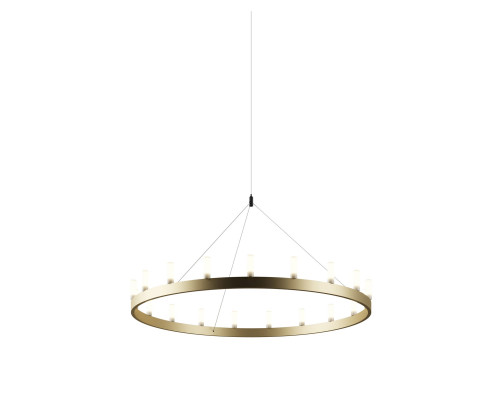 FontanaArte Chandelier Medium Suspension Lamp - Gold/White, Painted Metal/Glass