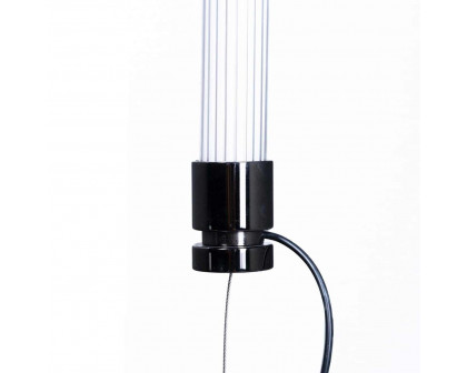 FontanaArte Oort Small DTW Suspension Lamp - Nickel Black, Glass/Galvanized Metal