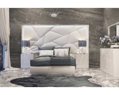 Franco Majesty Bed King Size With Light - White