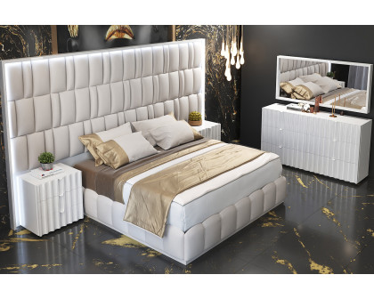 Franco Orion Queen Size Bed With Light - White