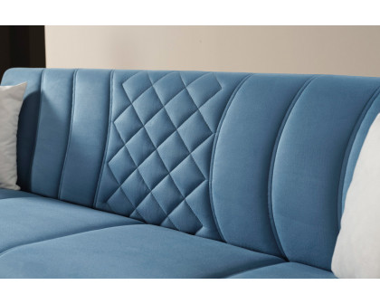 Furnia Berre Convertible Sleeper Sofa - Blue, Fabric