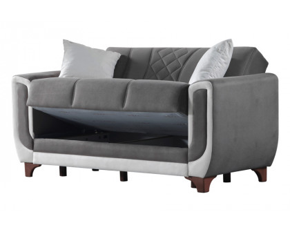 Furnia Berre Convertible Sleeper Loveseat - Gray, Fabric