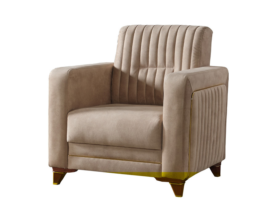 Furnia - Line Armchair in Cream, Fabric