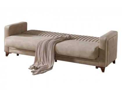 Furnia - Line Convertible Sleeper Sofa in Cream, Fabric