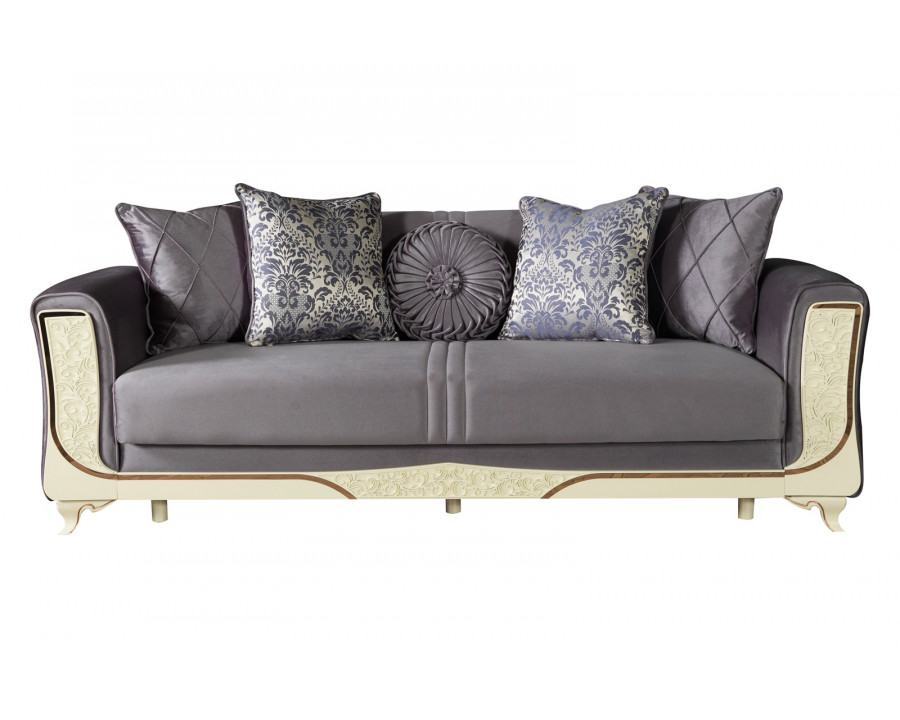 Furnia - Carmen Convertible Sleeper Sofa in Gray, Fabric