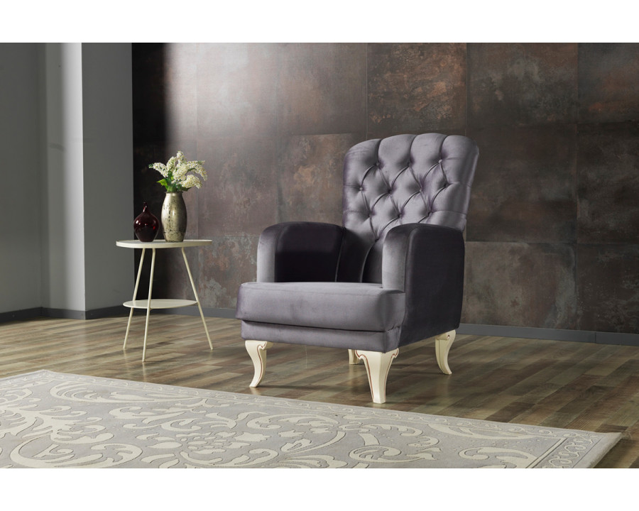 Furnia - Carmen Armchair in Gray, Fabric