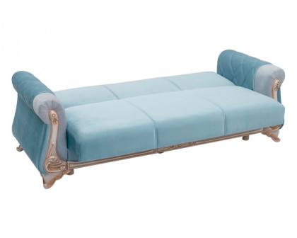 Furnia Harmony Convertible Sleeper Loveseat - Ice Blue, Fabric