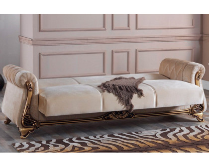 Furnia Harmony Convertible Sleeper Sofa - Beige, Fabric