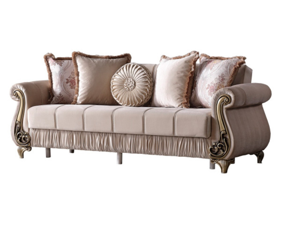 Furnia - Rustik Convertible Sleeper Sofa in Beige, Fabric