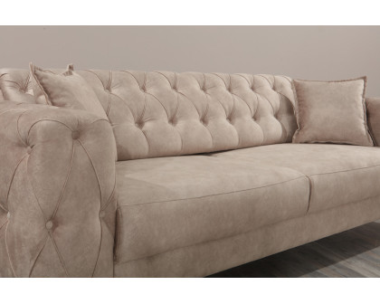 Furnia Joza Convertible Sleeper Sofa - Beige, Fabric