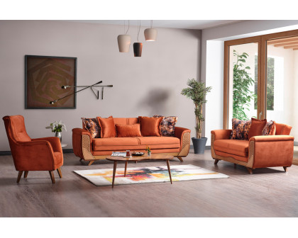 Furnia Alyans Convertible Sleeper Sofa - Orange, Fabric