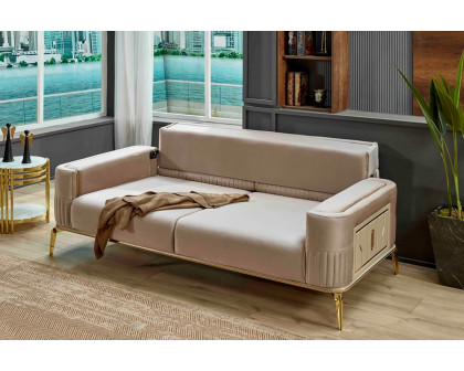 Furnia Armoni Convertible Sofa - Beige, Fabric