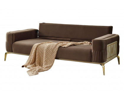 Furnia Armoni Convertible Sofa - Brown, Fabric