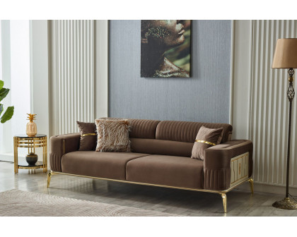 Furnia Armoni Convertible Sofa - Brown, Fabric