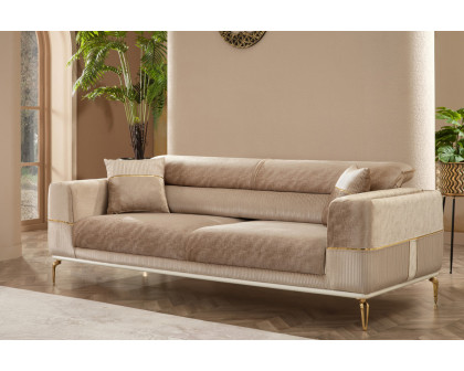 Furnia - Berlin Convertible Sofa in Beige, Fabric