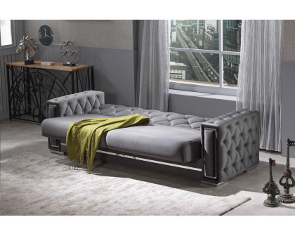 Furnia Bolivya Convertible Sleeper Sofa - Gray, Fabric