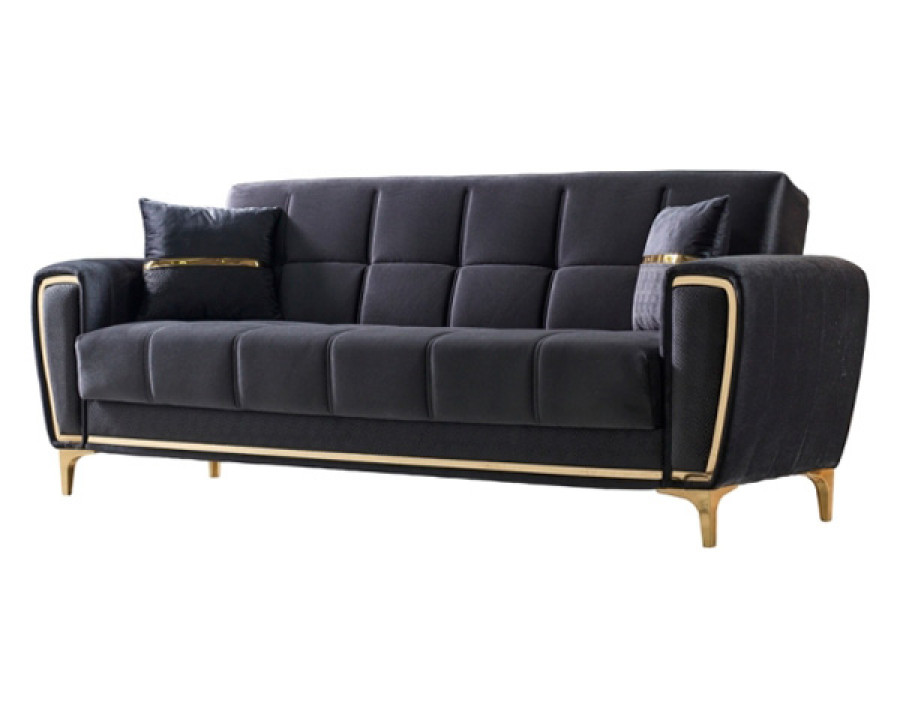 Furnia - Boston Convertible Sofa in Anthracite, Fabric