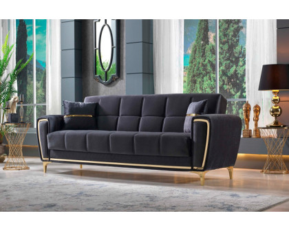 Furnia - Boston Convertible Sofa in Anthracite, Fabric