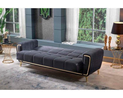 Furnia - Boston Convertible Sofa in Anthracite, Fabric