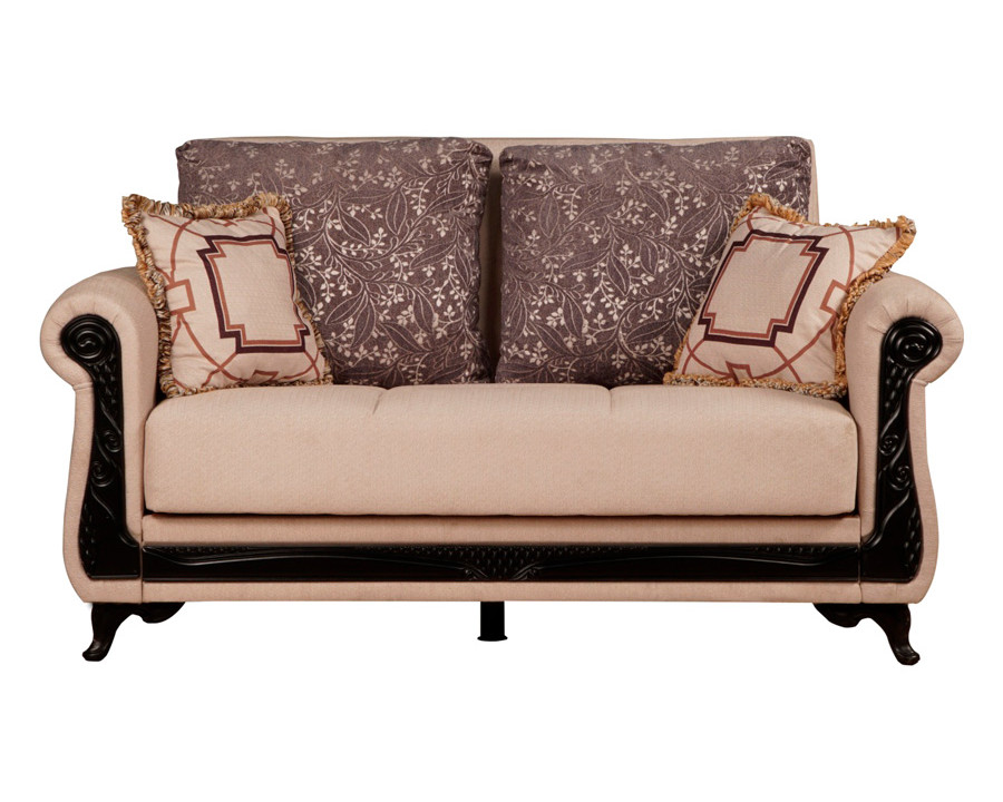 Furnia Breda Convertible Loveseat - Beige, Fabric