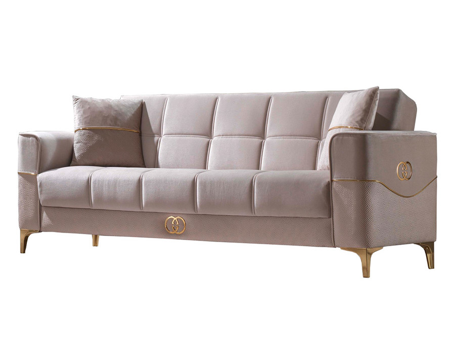 Furnia - Clara Convertible Sofa in Beige, Fabric