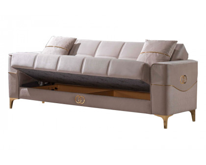 Furnia - Clara Convertible Sofa in Beige, Fabric