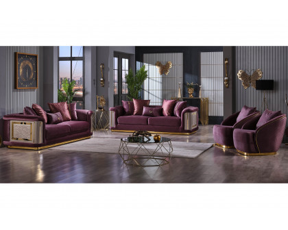 Furnia Elegance Stationary Sofa - Fuscia, Fabric