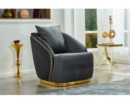 Furnia™ Elegance Armchair - Dark Gray, Fabric