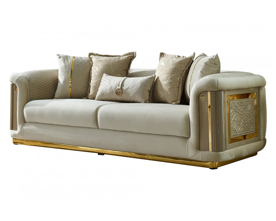 Furnia Elegance Stationary Sofa - Cream, Fabric