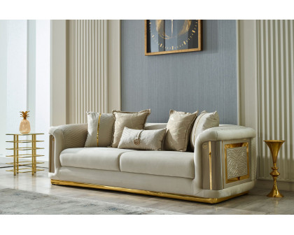 Furnia Elegance Stationary Sofa - Cream, Fabric