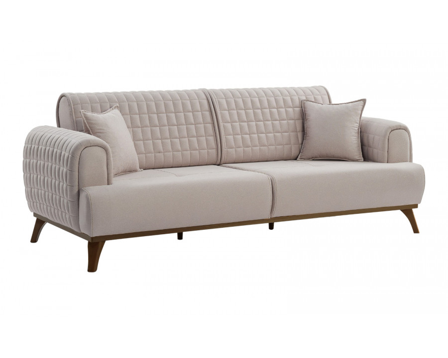 Furnia - Hisar Stationary Loveseat in Gray, Fabric