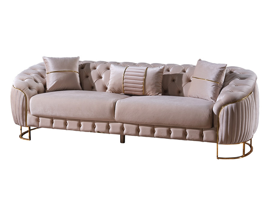 Furnia Lucas Stationary Loveseat - Beige, Fabric