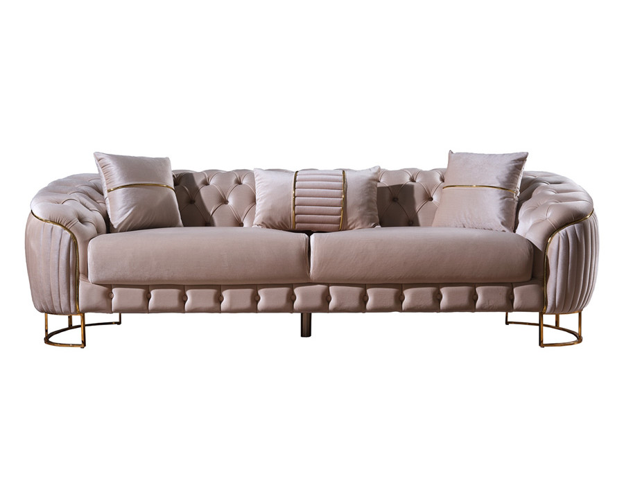 Furnia Lucas Stationary Sofa - Beige, Fabric