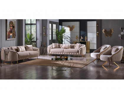 Furnia Lucas Stationary Sofa - Beige, Fabric