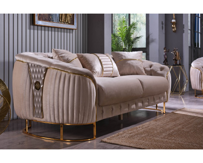 Furnia Lucas Stationary Sofa - Beige, Fabric