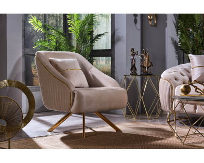 Furnia™ Lucas Armchair - Beige, Fabric