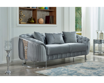 Furnia Lucas Stationary Loveseat - Light Gray, Fabric