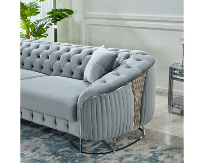 Furnia Lucas Stationary Loveseat - Light Gray, Fabric