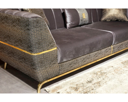 Furnia - Madrid Stationary Sofa in Gray, Fabric