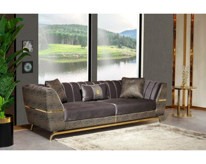 Furnia - Madrid Stationary Sofa in Gray, Fabric