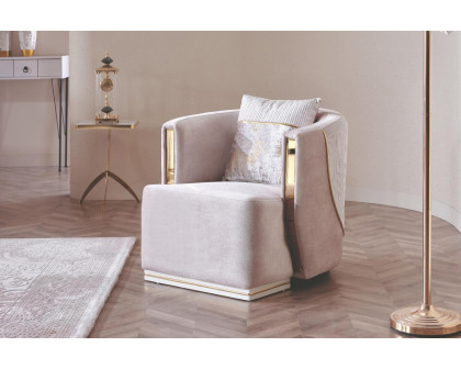 Furnia - Munich Armchair in Cream, Fabric