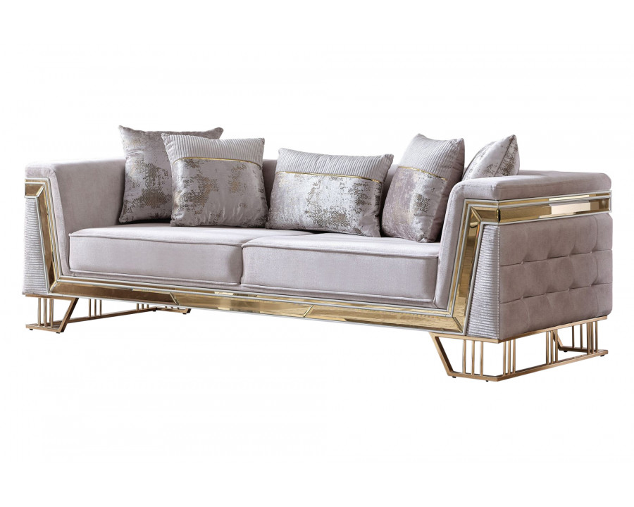 Furnia - Munich Stationary Sofa in Cream, Fabric