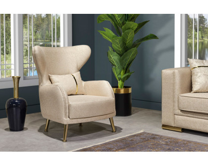 Furnia - Napoli Armchair in Cream, Fabric