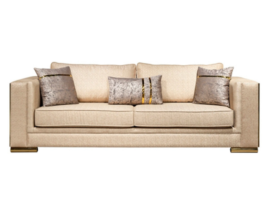 Furnia - Napoli Stationary Sofa in Cream, Fabric