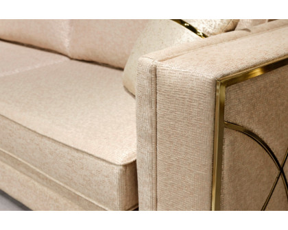 Furnia - Napoli Stationary Sofa in Cream, Fabric