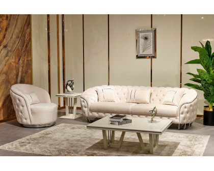 Furnia Nova Stationary Sofa - Cream, Fabric