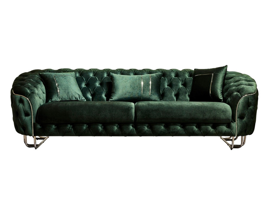 Furnia Nova Stationary Sofa - Green, Fabric