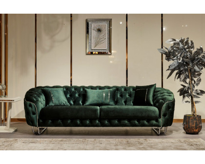 Furnia Nova Stationary Sofa - Green, Fabric